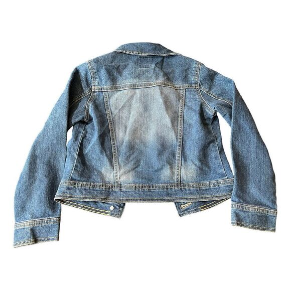 The Children's Place Girls Distressed Faded Stretch Jean Jacket Blue Size M/M - Picture 2 of 10